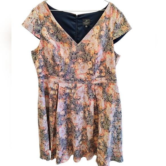 Adrianna Papell Floral Cocktail Wedding Womens Dress - Picture 1 of 9